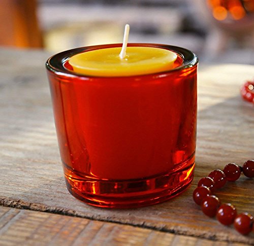Bluecorn Beeswax Heavy Glass Votive and Tea Light Candle Holders (12, Assorted)