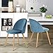GreenForest Dining Chairs Set of 2, Mid Century Modern Kitchen Chairs Velvet Upholstered Accent Leisure Chairs for Living Room, Blue
