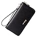 BOSTANTEN Women Leather Wallet Clutch Purses Card Cash Holder Long Wallets Black