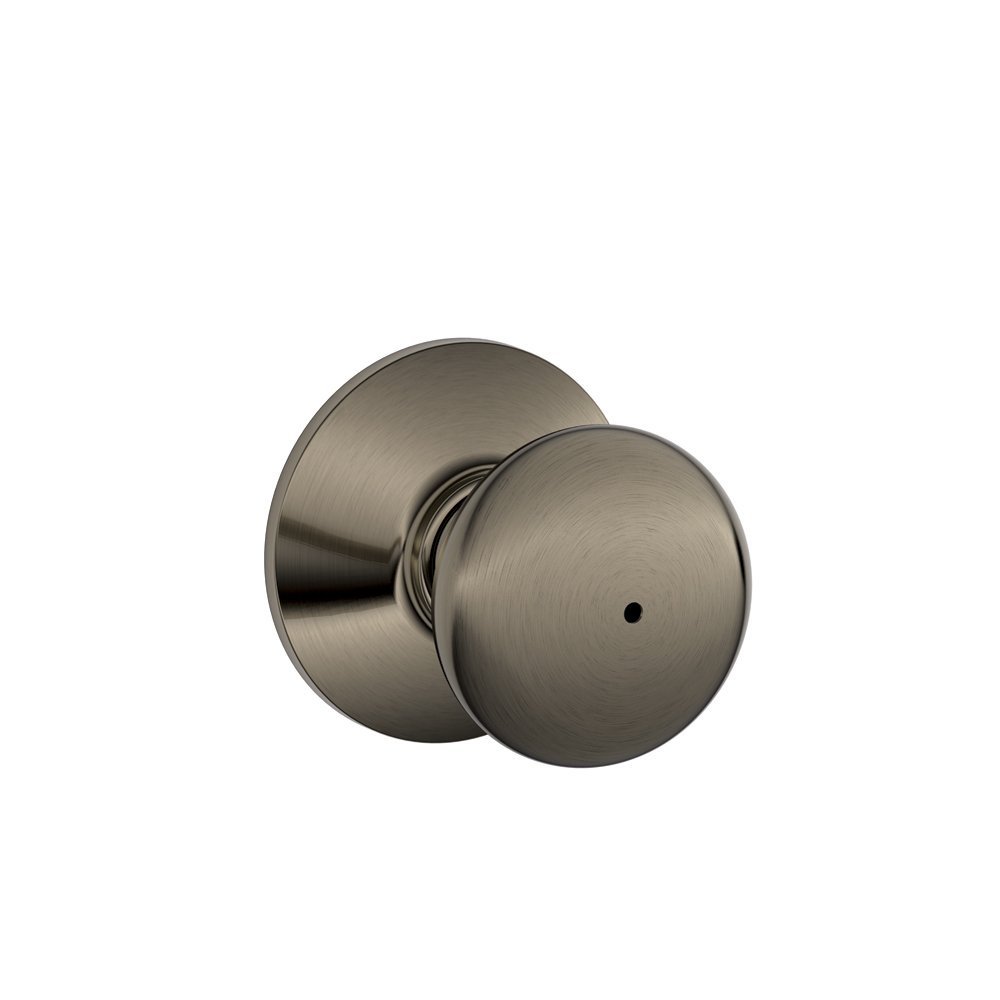 Photo 1 of SCHLAGE F40PLY620 Plymouth Privacy Knob, Antique Pewter