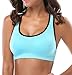 MIRITY Women Racerback Sports Bras - High Impact Workout Gym Activewear Bra Pack of 3 Color Black Grey Blue Size M