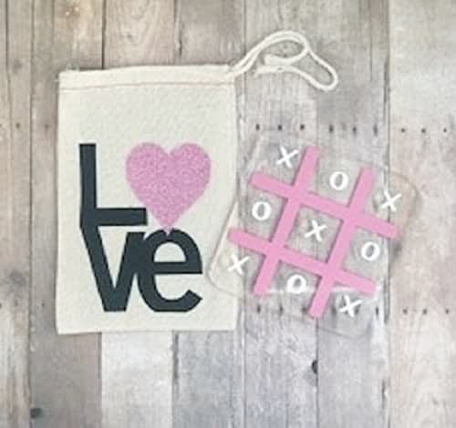 Download Amazon.com: Light Pink Love Tic Tac Toe Board Game and Bag ...