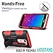 LG Escape 2 Case, LG Spirit LTE Case, Starshop Full Protection Dual Layers Hybird Case with Kickstand and Locking Belt Swivel Clip with Premium Screen Protector Red
