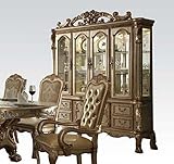 ACME Dresden Hutch & Buffet - - Gold Patina & Bone