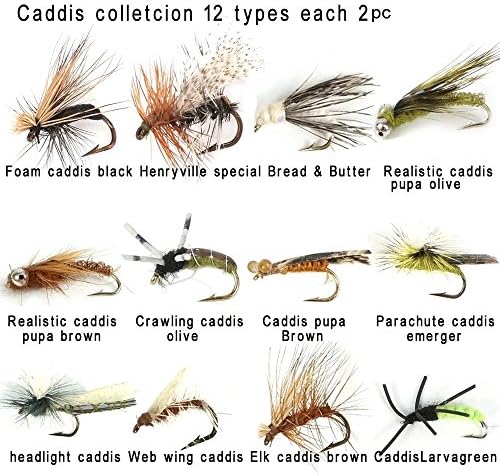 Riverruns Assortment Adults Fly Fishing Trout Dry Fly Fishing Flies Plus A Fly Box