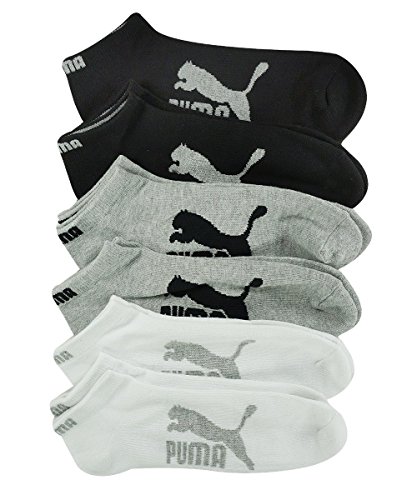 Puma 6 pack 1/2 terry low cut socks side logo white tra…