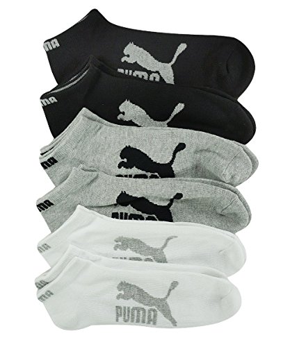 Puma 6 Pack 1/2 Terry Low Cut Socks Side Logo White Traditional Size 10-13