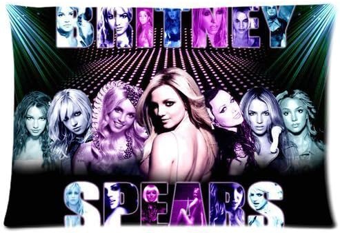 Custom Britney Spears Rectangle Home Soft Zippered Pillowcase Standard Size (20*30)inch (Twin sides)