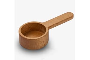 Coffee Spoons, CISHNOU Wooden Coffee Ground Spoon, Measuring for Ground Beans or tea, Soup Cooking Mixing Stirrer Kitchen Tools Utensils, 1 Wooden Tea Scoop(Wooden Color)