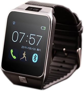 fenguh Plata R5 Bluetooth 4.0 Reloj Inteligente Smartwatch Llamar Gratis Mensaje Reloj Teléfono Inteligente Pasómetro para iPhone HTC Samsung Huawei Andriod Smartphone-Plata: Amazon.es: Electrónica