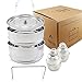 Amor Mart Instant Pot Accessories Stainless Steel Steamer Insert Pans - 6/8 Qt, STEAM MANY FOODS N ALLOW NO NUTRIENT LOSS! Stackable Steamers Are VERY EASY TO USE, TO COOK N STORE In The Insert Pans!