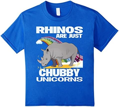 Kids Rhinos Are Just Chubby Unicorns T-shirt 10 Royal Blue