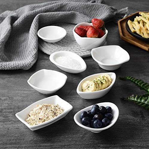 Dipping Sauce Dishes ,Round Soy Sauce Dipping Bowls, Dipping Bowls, Porcelain Watercolor Palette - 12 Packs, White, 1 oz - Thumbnail 4