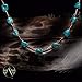 $230Tag Silver Certified Navajo Native American Natural Turquoise Necklace 15883-2 Made by Loma Siiva