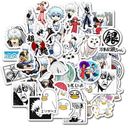 50 pcs/lot Funny Gintama Stickers Kids Classic Toys Takasugi Shinsuke Cartoon Anime DIY Bus ID Card Stickers boy Girl Gifts Toys