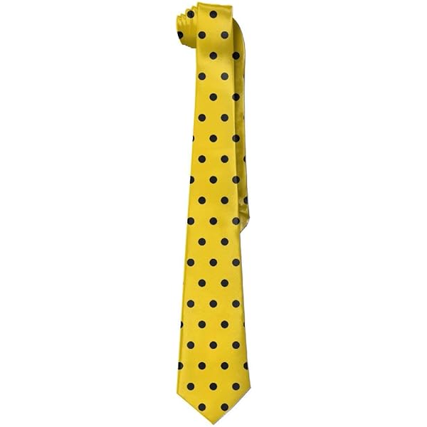 yellow tie with black dots