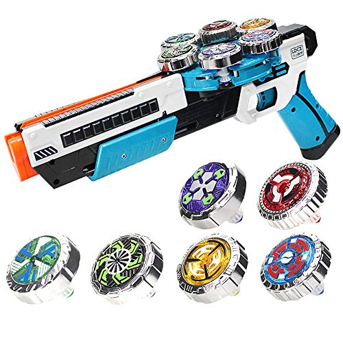 OBEST Spinners with Launcher Toys Set, 6 Metal Gyro Spinnings and Automatic Launcher, Gifts or Toys for Kids