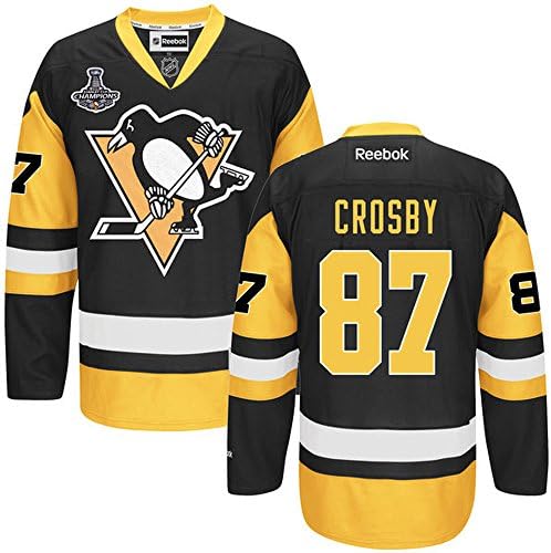 NHL Pittsburgh Penguins 87 Sidney Crosby Men's Premier Jersey 2016 Black color Size L