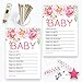 Cottage Floral Wishes for Girls Baby Shower Advice and Wish Cards - Parents Keepsake Wishing Well Birthday Memories Ideas Pack of 20 4x6 Set