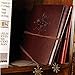 Scrapbook Photo Album, XIUJUAN Vintage Leather DIY Memory Book Handmade Refillable Guest Book, 10.8x8 inches 60 pages, Birthday Gifts Wedding Anniversary Presents for men women, Compass Brown Large