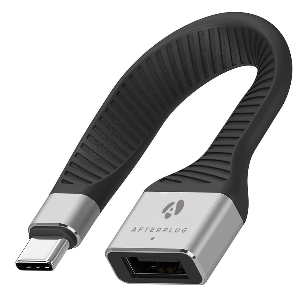 Afterplug Short USB-C to USB-A OTG Adapter Cable, 5 inch, 10Gbps, USB-C to USB-A Female, Thunderbolt 3/4/5 & USB4 Compatible, for iPhone 17 Series, MacBook, iPad, Galaxy S26 and More