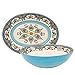 EuroCeramica Zanzibar Collection Vibrant Kitchen and Dining Serveware, 2-Piece Serving Bowl and Oval Platter Set, Spanish Floral Design, Multicolor Blue and White