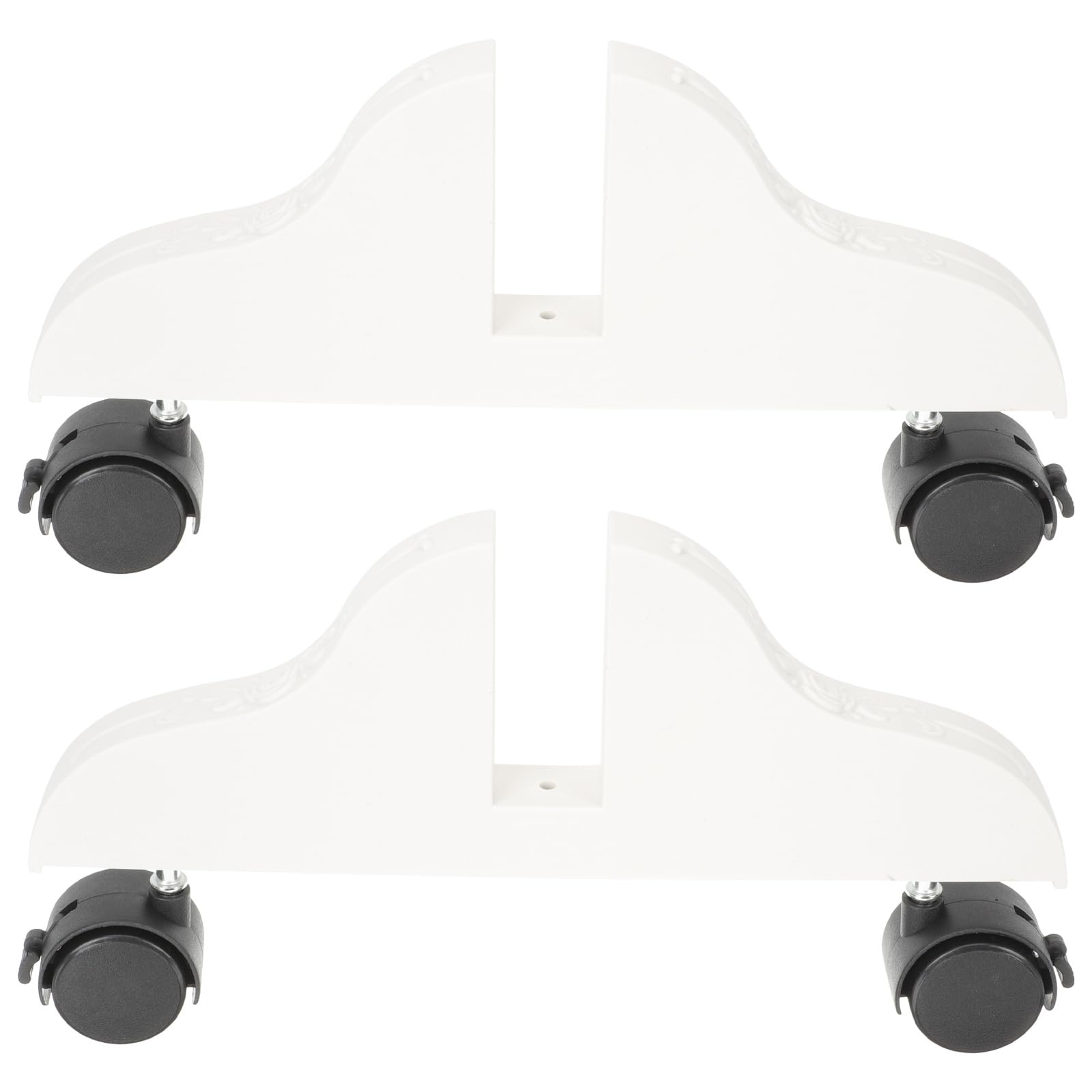 SEWACC 2pcs Plastic Room Divider Stand, Folding Room Divider Stand with Wheels Screen Panel Feet Screen Partition Base Support Holder Bracket for Home Office White 29.5x15cm