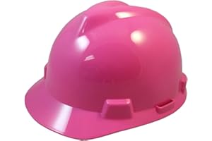 TEXAS AMERICA SAFETY COMPANY MSA V Cap Style Hard Hats with Lightweight Staz-On Suspension with Tote Bag - Hot Pink