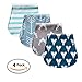 Baby Burp Cloths 4 Pack, 100% Organic Cotton | Large, Triple Layer, Ultra Absorbent & Soft |Burping Rag for Newborn, Ranger Set, Gender Neutral |Baby Shower Gift for Boys & Girls by Chunky Chops
