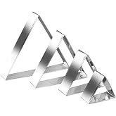Equilateral Triangle Cookie Cutter Set Large Stainless Steel Geometric Frame Plaque Cookie Cutters Shapes Molds - 1 Inch Depth (4 Sizes)
