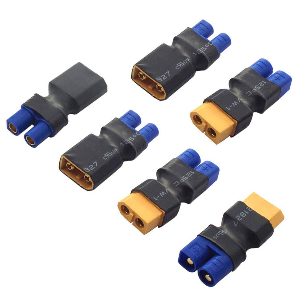 FLY RC 6pcs EC3 to XT60 Male Female Connector Converter Adapter for RC Turning Zippy FPV Drone Wireless Adapter