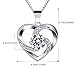 B.Catcher Necklace Silver Jewelry for Women You are The Apple of My Eye Cubic Zirconia Heart Pendant with Chain