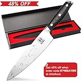 Allezola Professional Chef’s Knife, 7.5 Inch German High Carbon Stainless Steel Cooking Knife, Very Sharp, Balanced Comfortable Handle, Multipurpose Top Kitchen Knife for Home and Restaurant
