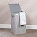 InterDesign Aldo Folding Laundry Clothes Hamper with Handles and Lid - Gray
