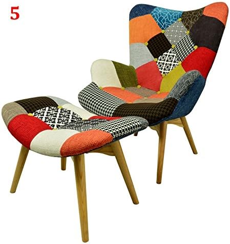 Emmiline Armchair Togheter Stool Patched Patchwork Multi-Colour (Patched orange)