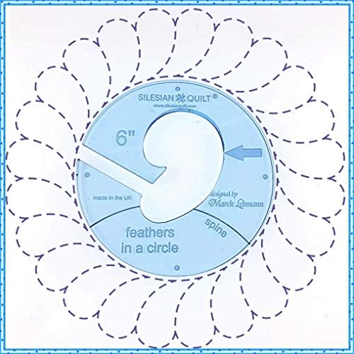 Silesian Quilt Template for quilting Feathers in a circle 6 inches
