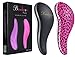 BOMBEX Detangler Brush-2 pack - No Tangles & Knots, Best Detangling Hair Brush for Tangled Hair,Pink Leopard & Matte Black
