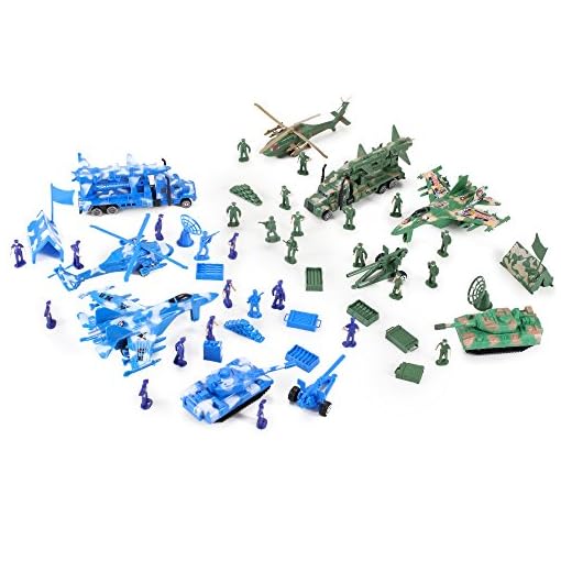 Liberty Imports Action Figures Army Men Soldier Military Playset with Scaled Vehicles (52 pcs)
