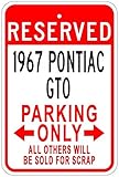 1967 67 PONTIAC GTO Aluminum Parking Sign - 10 x 14 Inches