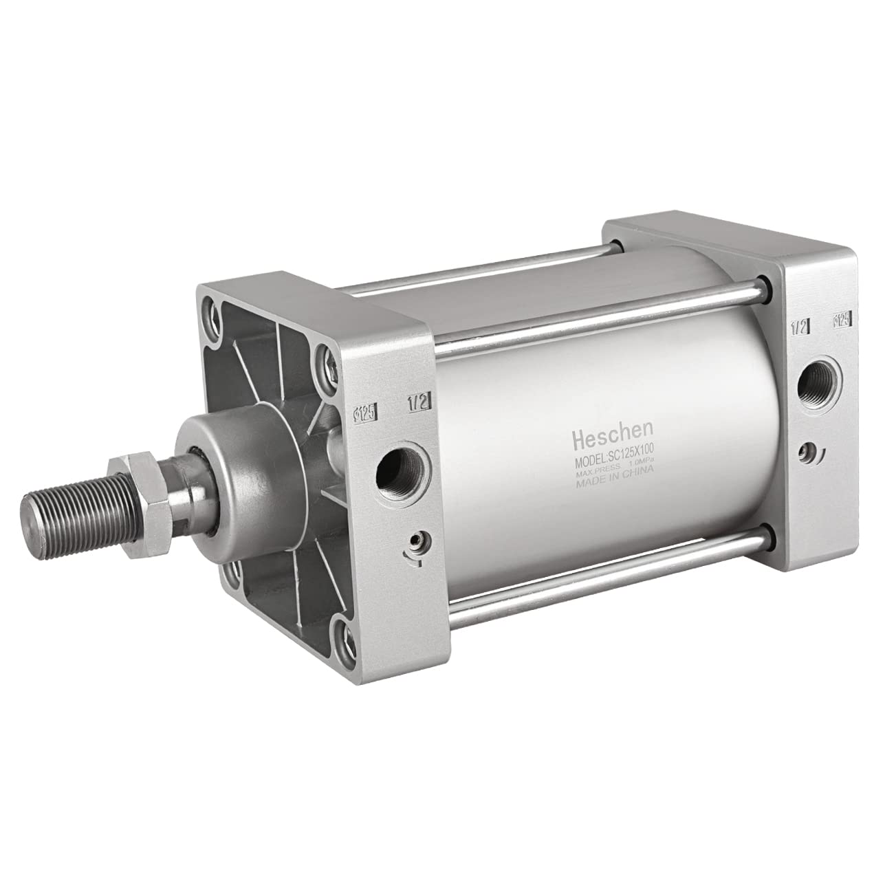 Heschen Pneumatic Standard Cylinder, SC 125-100, PT1/2'' Port, 125mm Bore, 100mm Stroke, Double Acting