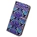 Bcov iPhone 6S Case,iPhone 6 Case, Bfun Packing Vintage Blue Purple Flower Wallet Leather Cover Case for iPhone 6 6S