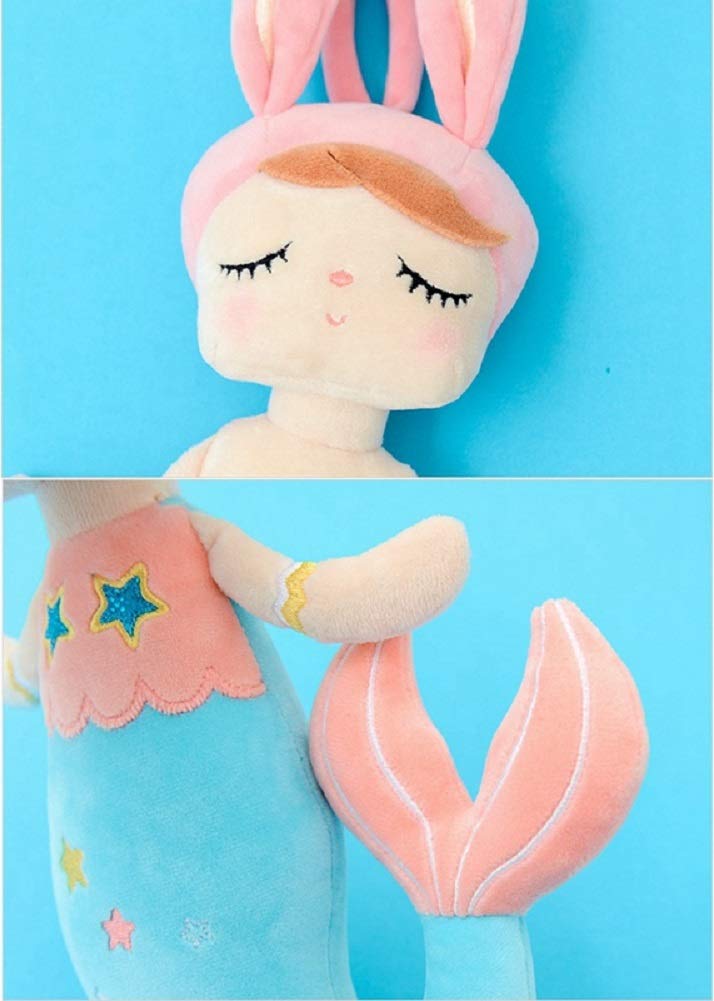 SANDAO MeToo Plush Toys Mermaid Stuffed Animal Toys Angela Plush Rabbit Stuffed Gift Dolls for Kids Children 15 Inch (2 Pack Blue+Purple)