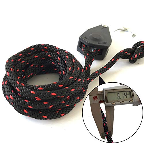 Rope Ratchet, Codinter 1/4" x 10ft Tie Down Straps Heavy Duty Adjustable Pulley Rope Clip Hanger for Kayak Canoe (2-Pack) - Thumbnail 2