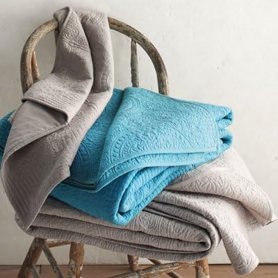 Charlotte Quilted Coverlet - Silver Gray, King - Grandin Road