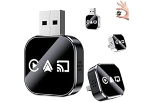 Wireless Carplay Screen, 3 in 1 Bluetooth Mirroring iOS Phone to Car Screen Adapter 2026 Wired to Wireless Portable USB Car P