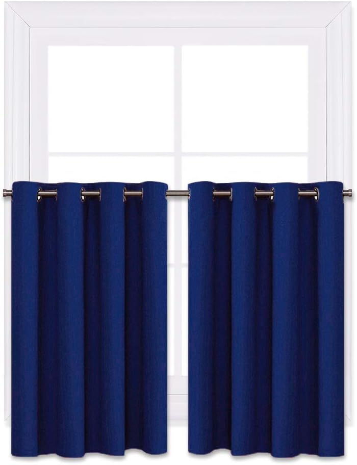 Best ocean blue blackout living room curtains