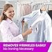 Portable Hand Held Clothing Steamer: Mini Steam Iron for Clothes, Curtains, Bedding and More - Compact Hand Steamer for Home or Travel Use - Fast Heat Garment Steamer with Protective Steaming Glove
