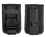 Unigear Molle Phone Pouch 1000D for 6 inch phone with card holders and money pockets (Black - 1 Pack)