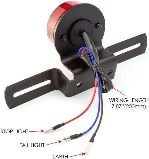 Alchemy Parts Motorbike LED Stoplight Taillight for Retro Cafe Racer Scrambler Custom Project Bike, Black - Image 4