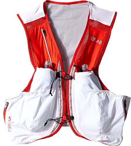 Salomon Unisex S-Lab Sense Ultra 5 Set Backpack, White, Racing Red, M